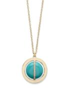 18k Senso Metal-wrapped Turquoise Necklace With Diamonds,