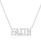 Cubic Zirconia Faith Pendant Necklace