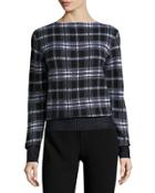 Plaid Boat-neck