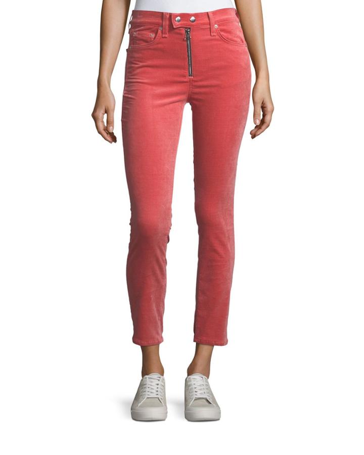 Dojo High-rise Stretch-velvet Cigarette-leg Jeans