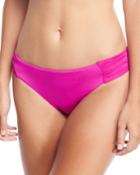 Shirred-sides Solid Swim Bikini Bottoms