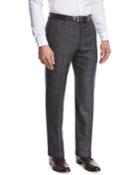 Grid-checked Wool Trousers