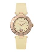 34mm New Logo Leather Watch, Rose/beige