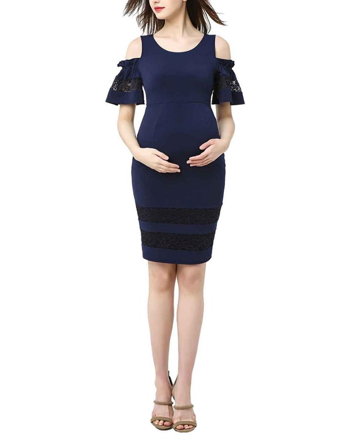 Maternity Marissa Cut-out-sleeve Lace-accent