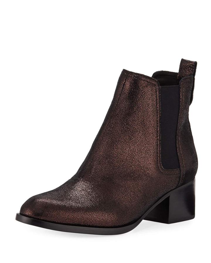Walker Metallic Leather Chelsea Booties