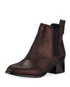 Walker Metallic Leather Chelsea Booties