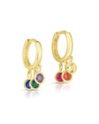Gold-plated Rainbow Huggie Earrings