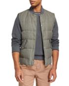 Men's Quilted Linen/wool Tweed Vest