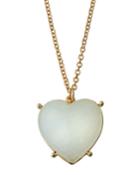 Resin Heart Pendant Necklace, White