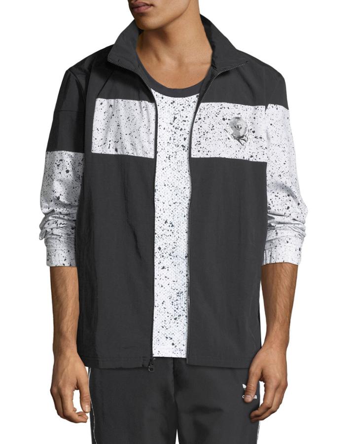 Men's Speckled-stripe Track Jacket