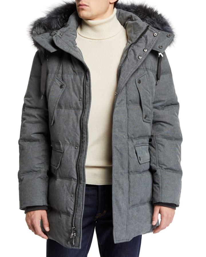 Men's Rockland Down Parka With Fur Trim