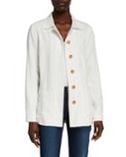 Button-down Linen-blend Field Jacket