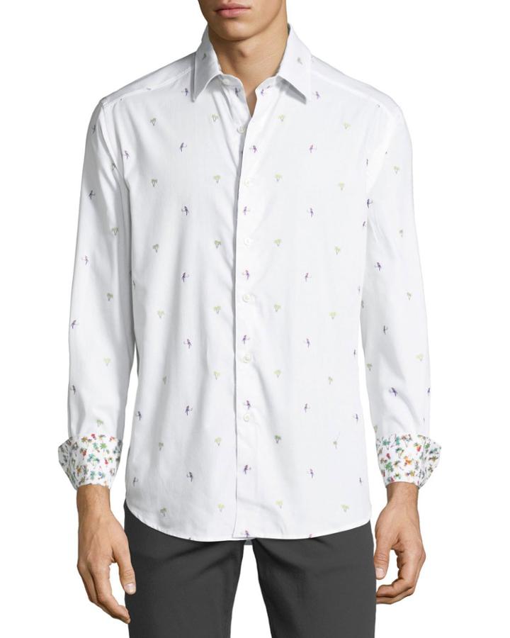 Men's Classic-fit Palm Leaf Woven