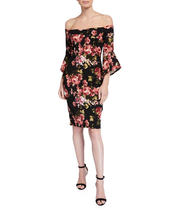 Off-the-shoulder Floral Dress