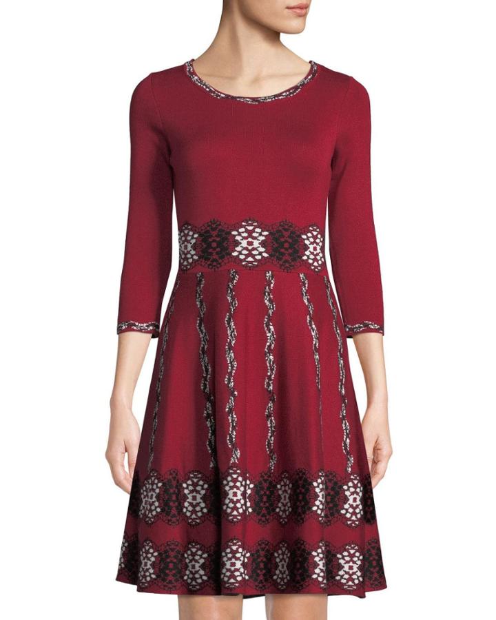 Geometric-jacquard Fit & Flare