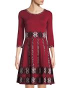 Geometric-jacquard Fit & Flare