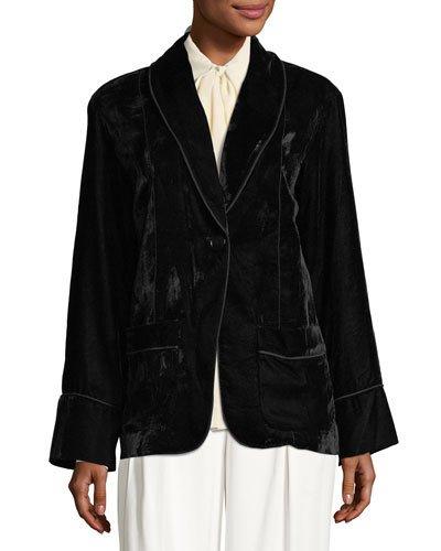 Velvet Shawl-collar Blazer Jacket