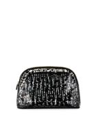 Four-piece Printed Travel Pouch Set, Black/white