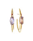 18k Prisma Marquise Double Hoop Earrings In Rose