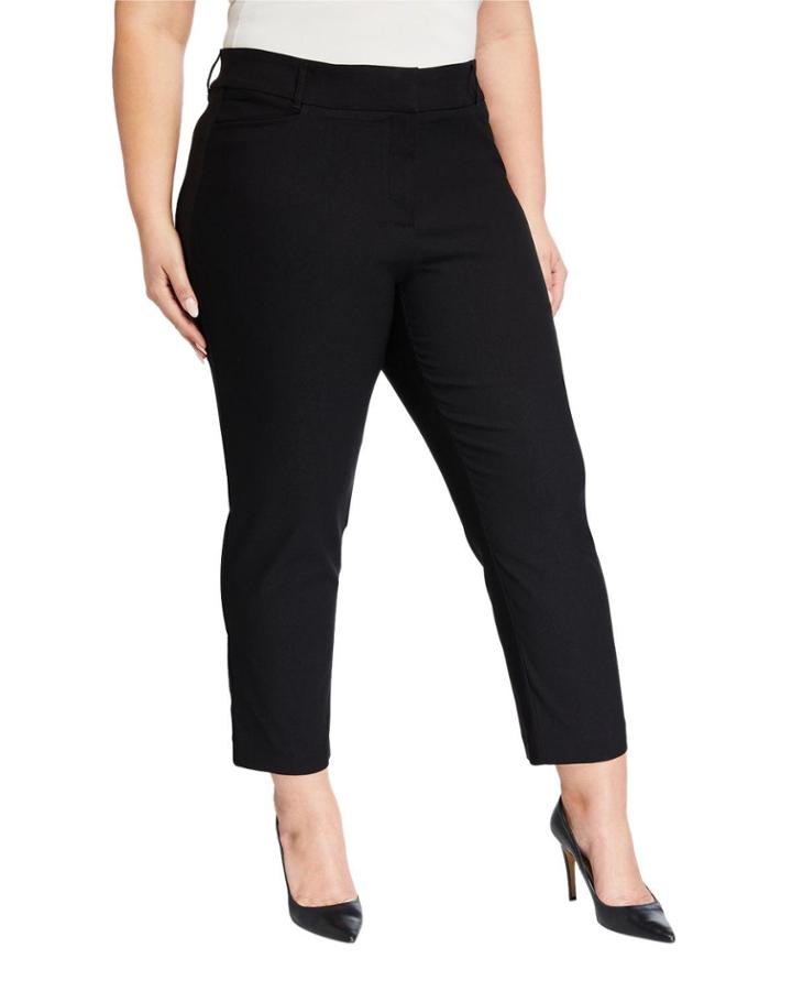 Plus Size High-waist Straight-leg Pants