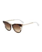 Colorblock Sunglasses, Havana/white
