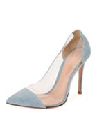 Plexi Denim Illusion 105mm Pumps, Denim