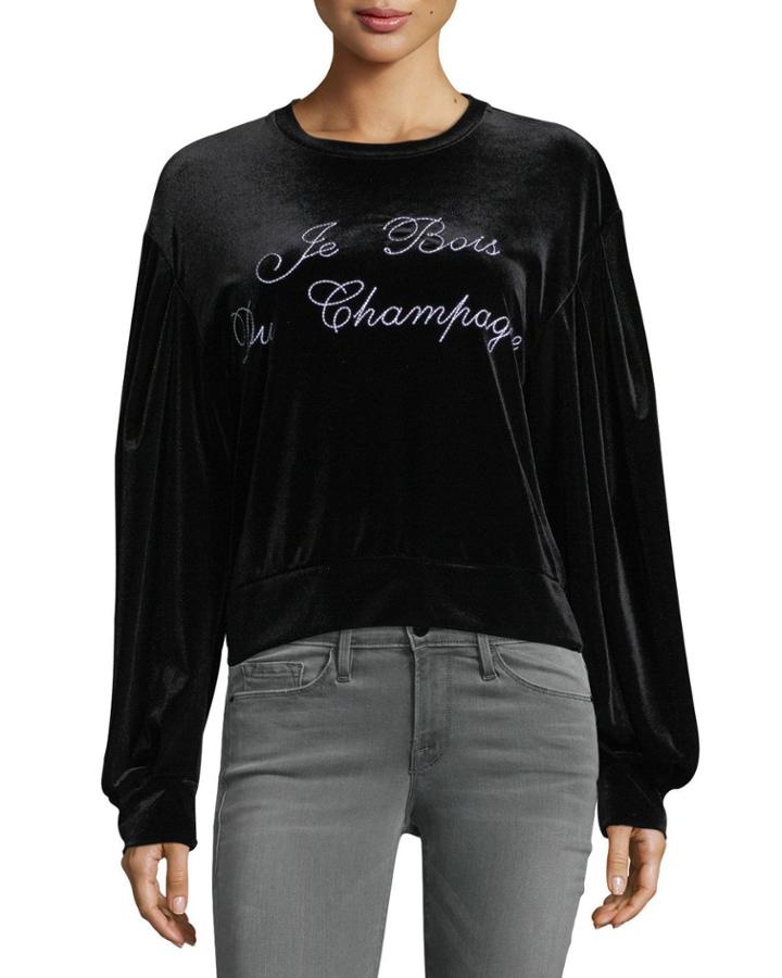 Champagne Crewneck Velvet