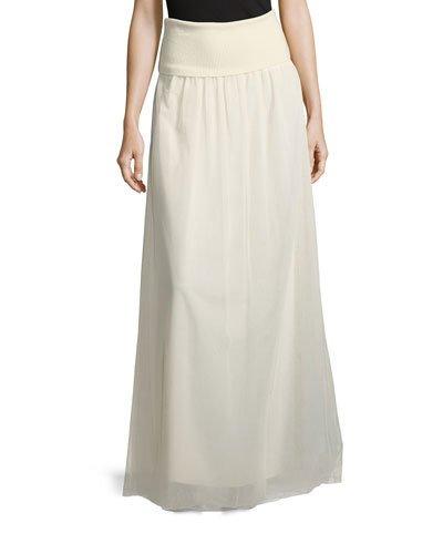 Ribbed-waist Multilayered Tulle
