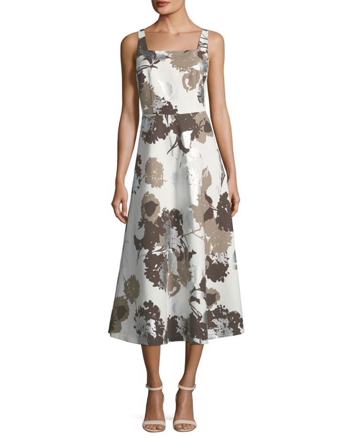 Glistening Garden Sleeveless A-line Dress