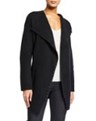 Ribbed Open-front Shawl Cardigan W/