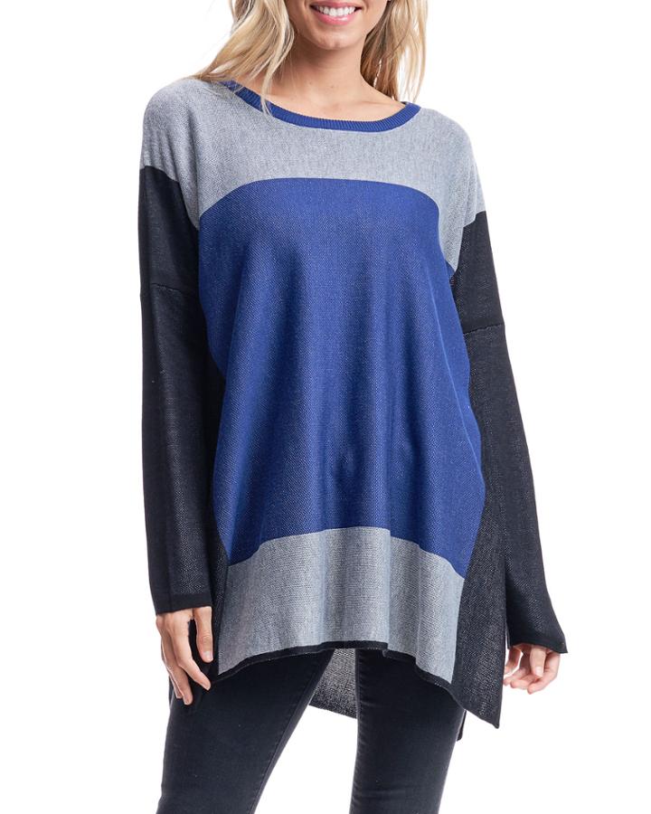 Colorblock Sweater W/
