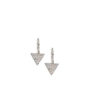 18k Small Equilateral Triangle Diamond Earrings