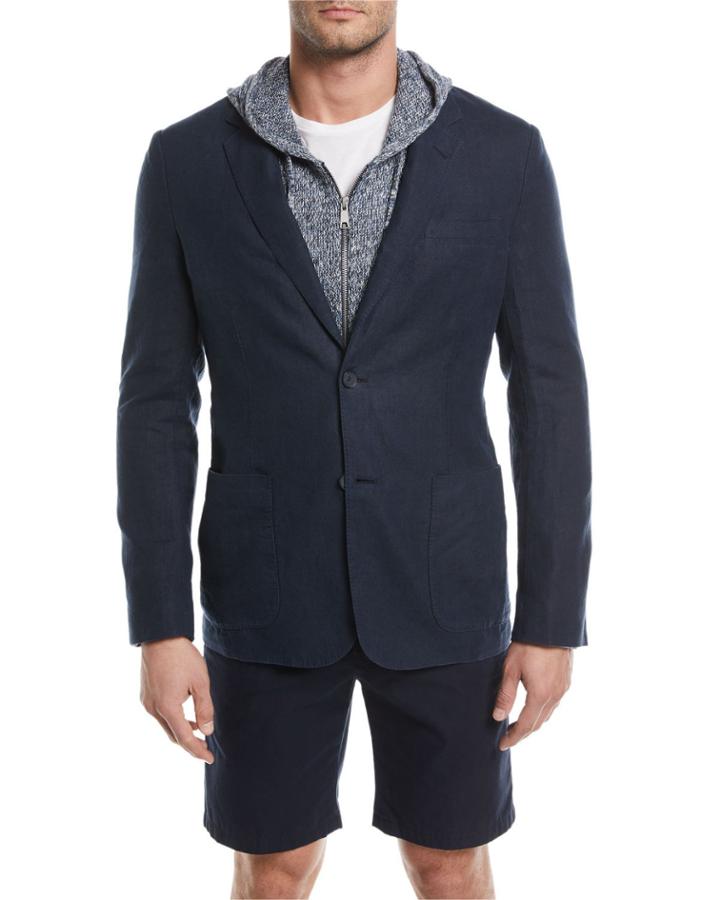 Textured Hemp Two-button Blazer