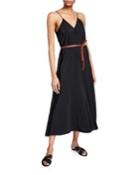 Bed V-neck Sleeveless Belted