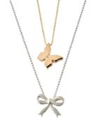 Little Princess Bow & Butterfly Necklace, Two-tone