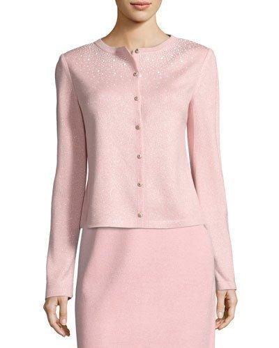 Sparkle Santana-knit Cardigan, Pink