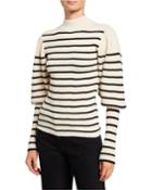 Joanne Puff-sleeve Striped Wool