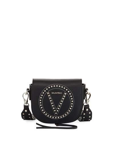 Thea Studded Leather Crossbody Bag, Black