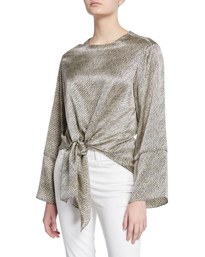 Hayden Birdseye Long-sleeve Tie-hem