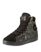 Sequined Suede High-top