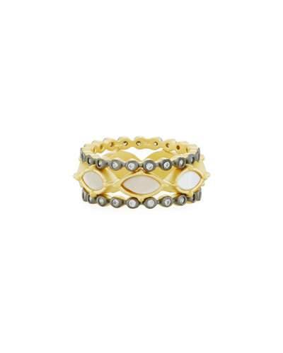 Iridescent Marquise & Crystal Stacking Rings,