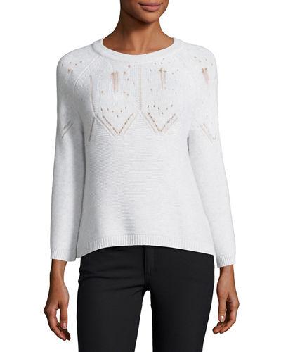 Cashmere Tie-back Boxy Pointelle Knit
