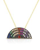 Full Cubic Zirconia Rainbow Pendant Necklace,