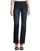 Marilyn Straight-leg Beaded-pocket Jeans, Blue