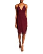Peeking Lace V-neck Bodycon Dress
