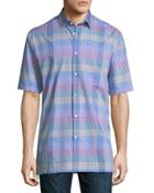 Classic Fit Regular Finish Short-sleeve Cotton Grid