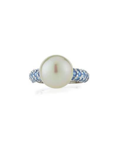 Pearly Cubic Zirconia Ring