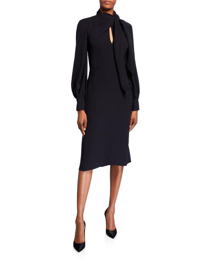 Bow-neck Puff-sleeve