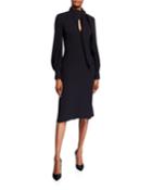 Bow-neck Puff-sleeve