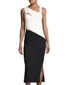 Latrobe Colorblock Midi Dress, Black/white